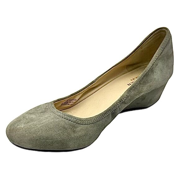 Cole Haan Grand OS Wedge Heels Women’s Size 6 B Gray Suede Slip Ons Pre-Owned - Picture 2 of 11